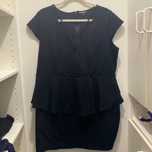 Charlotte Russe Black Criss Cross Peplum Dress